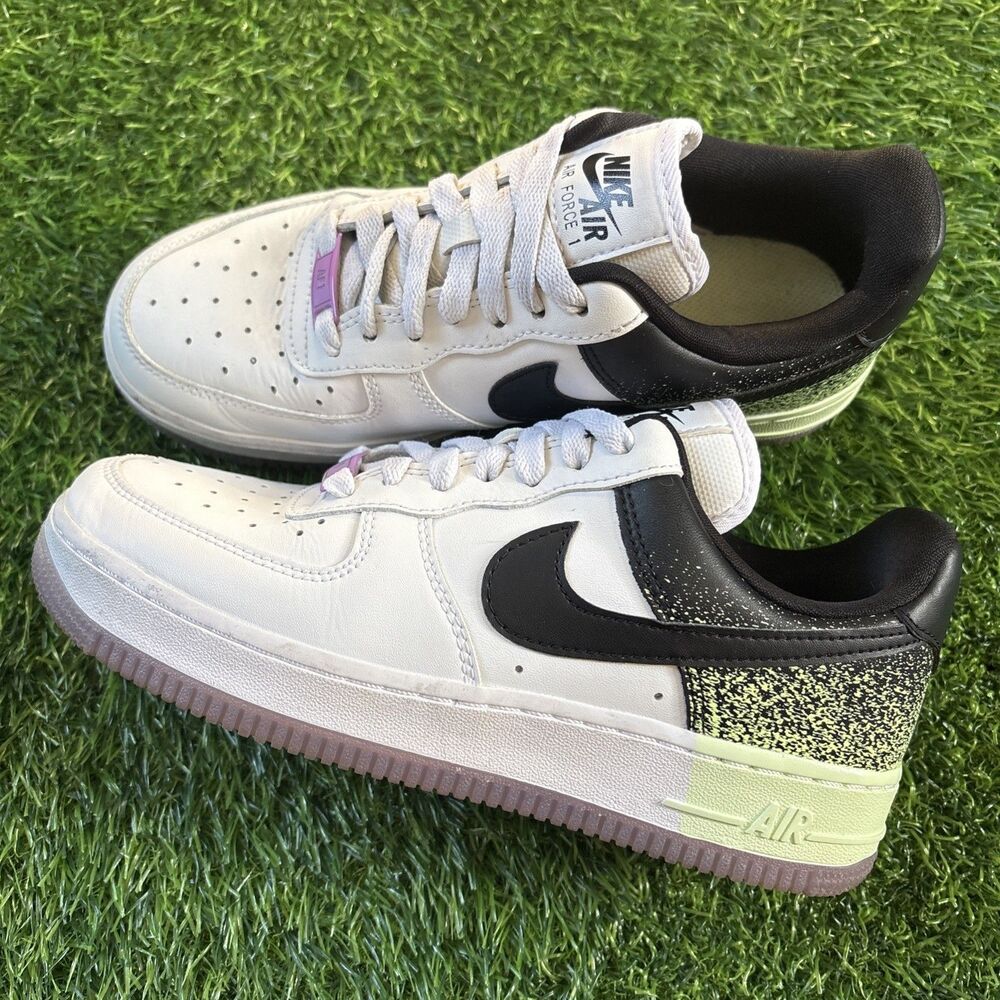 Nike Air Force 1 '07 Splatter White/Black/Green Sneakers Women’s Size 6